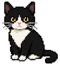 Nougat black-and-white pixel cat Codex pet